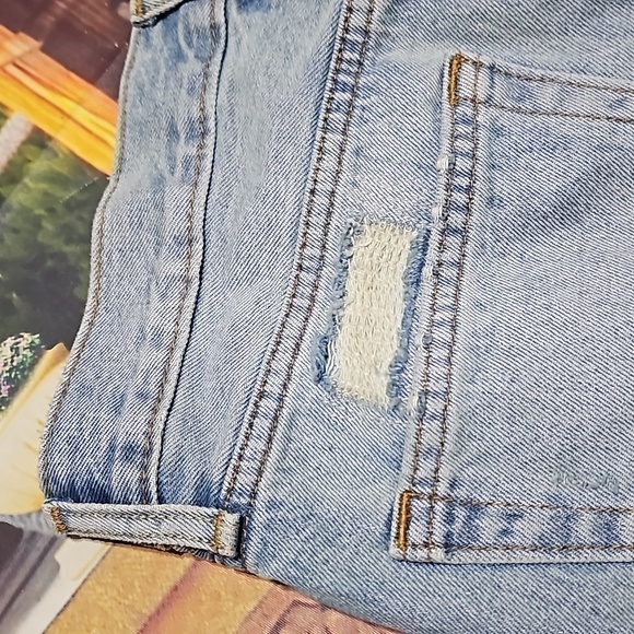 Levi's 511 Slim Distressed Acid Wash Raw Hem Shorts Size 31 NWT - Picture 5 of 9